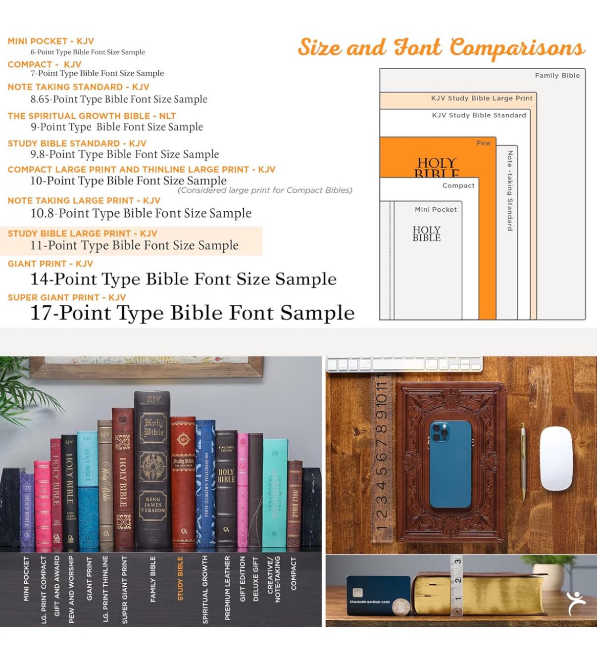 Personalized KJV Study Bible, Large Print King James Version Holy Bible, Black Hardcover