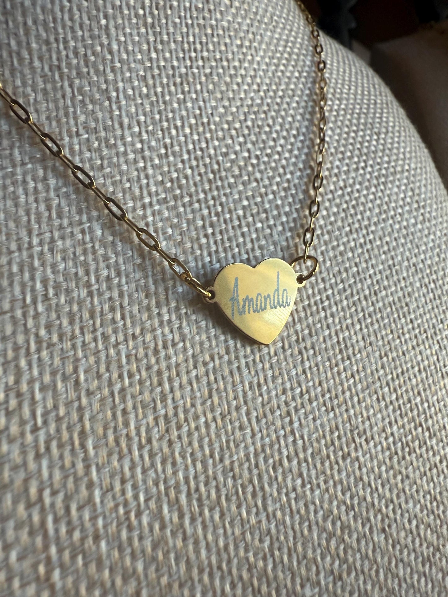 Personalized Heart choker necklace