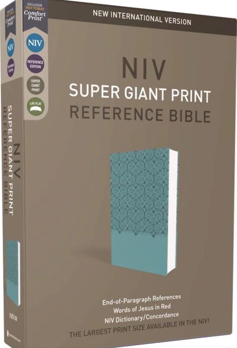 Personalized with Name NIV, Super Giant Print Reference Bible, Leathersoft, Teal, Red Letter, Engraved Bible, Personalized, Grad gift