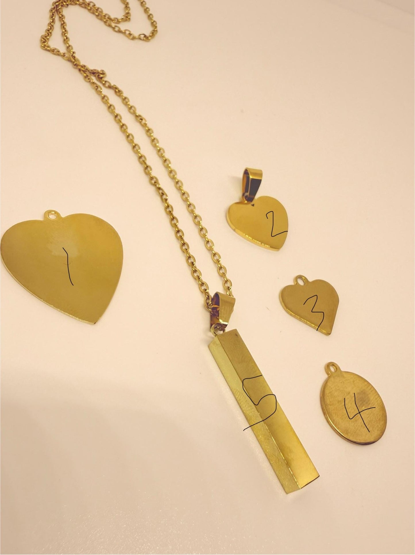 Stainless steel 18k Gold pendant necklace