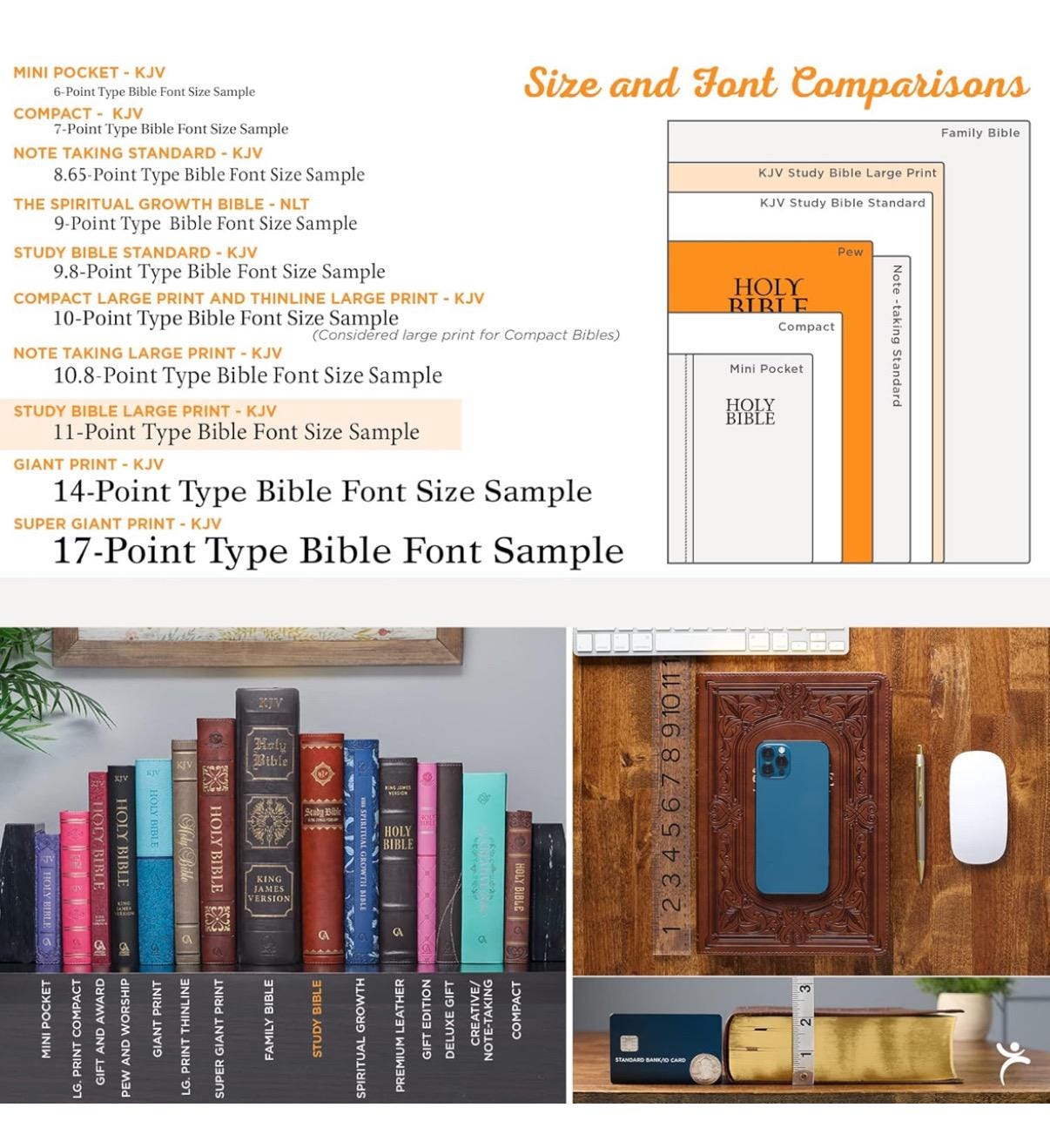 Personalized KJV Study Bible, Large Print King James Version Holy Bible, Black Hardcover