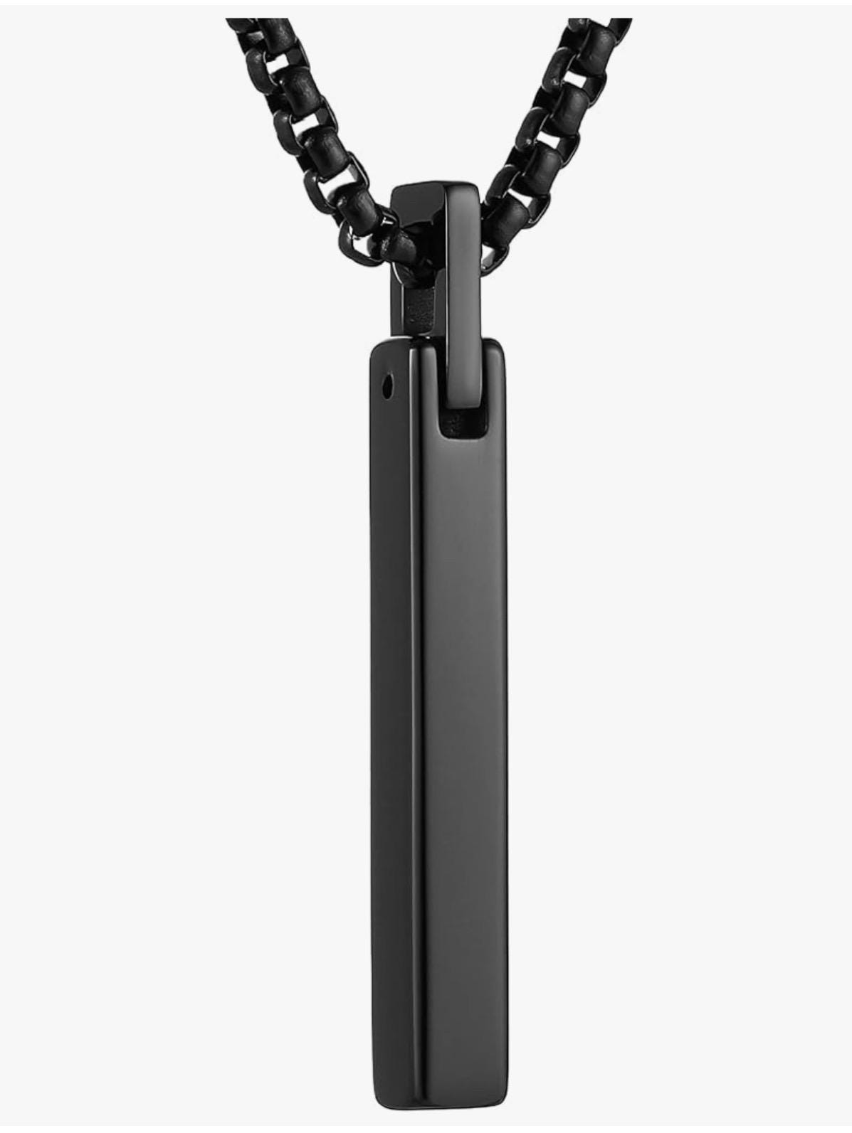 Personalized Silver Gold Black Plated Rectangular Stainless Steel Pendant Necklace for Men