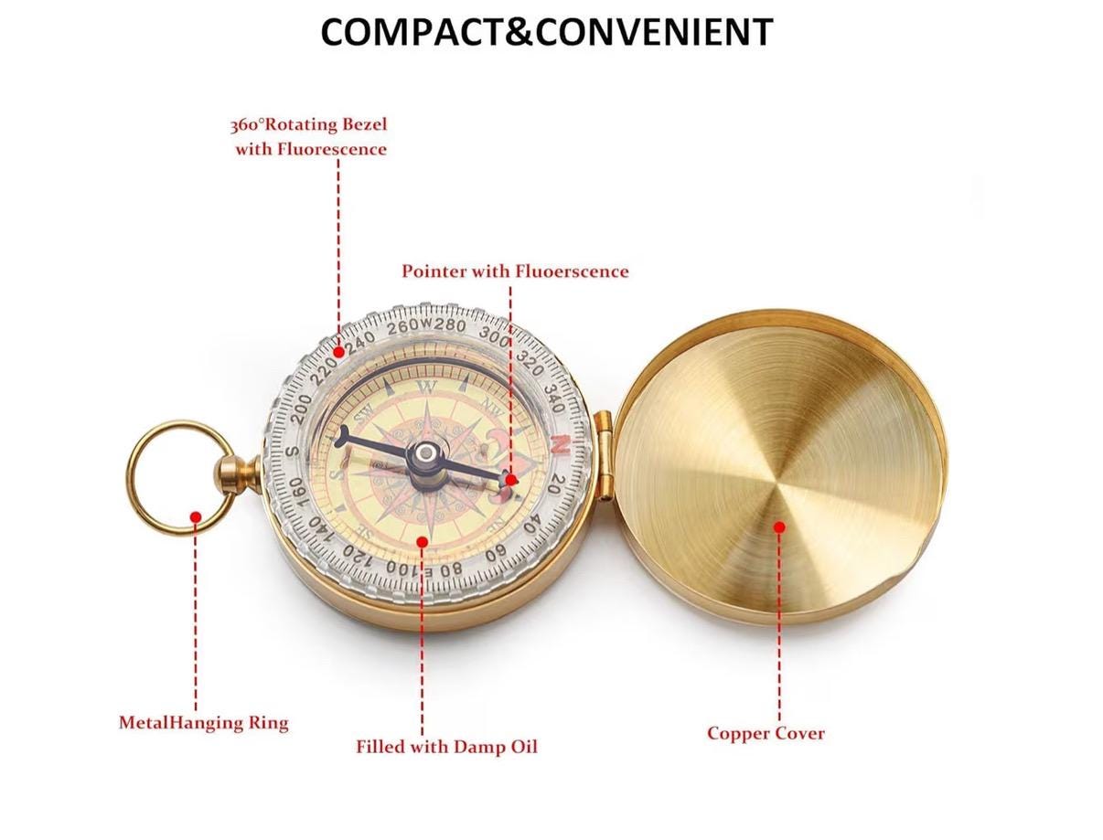 Personalized 2pc Compass glow in the dark set