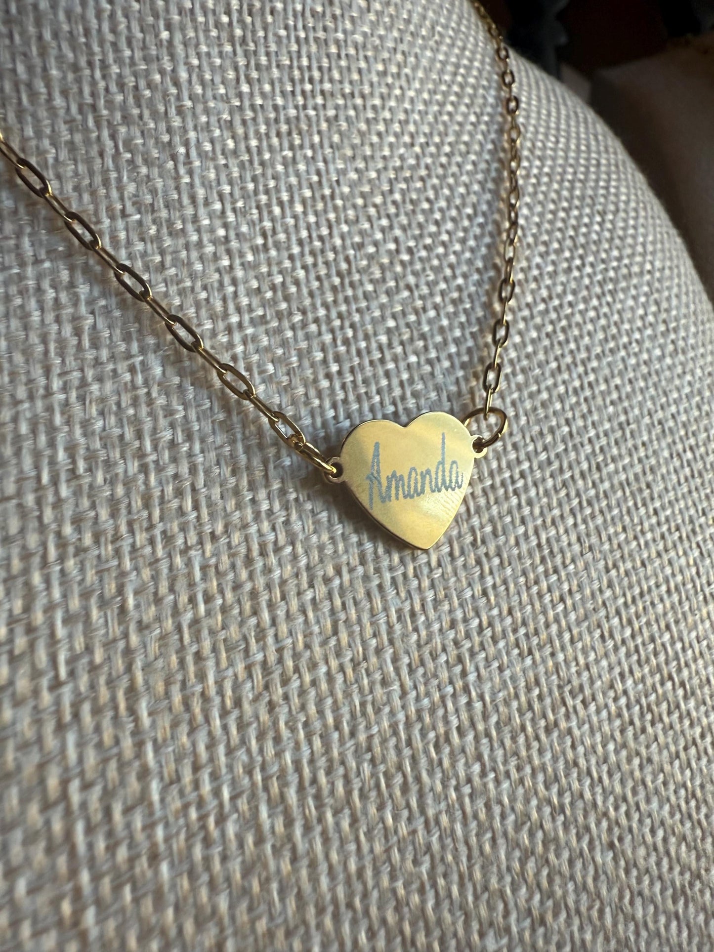Personalized Heart choker necklace