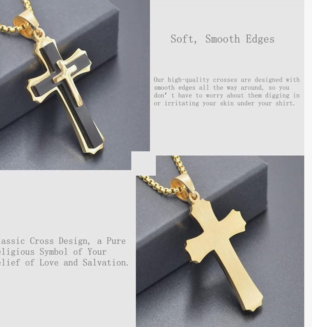 Collar personalizado con cruz para hombre