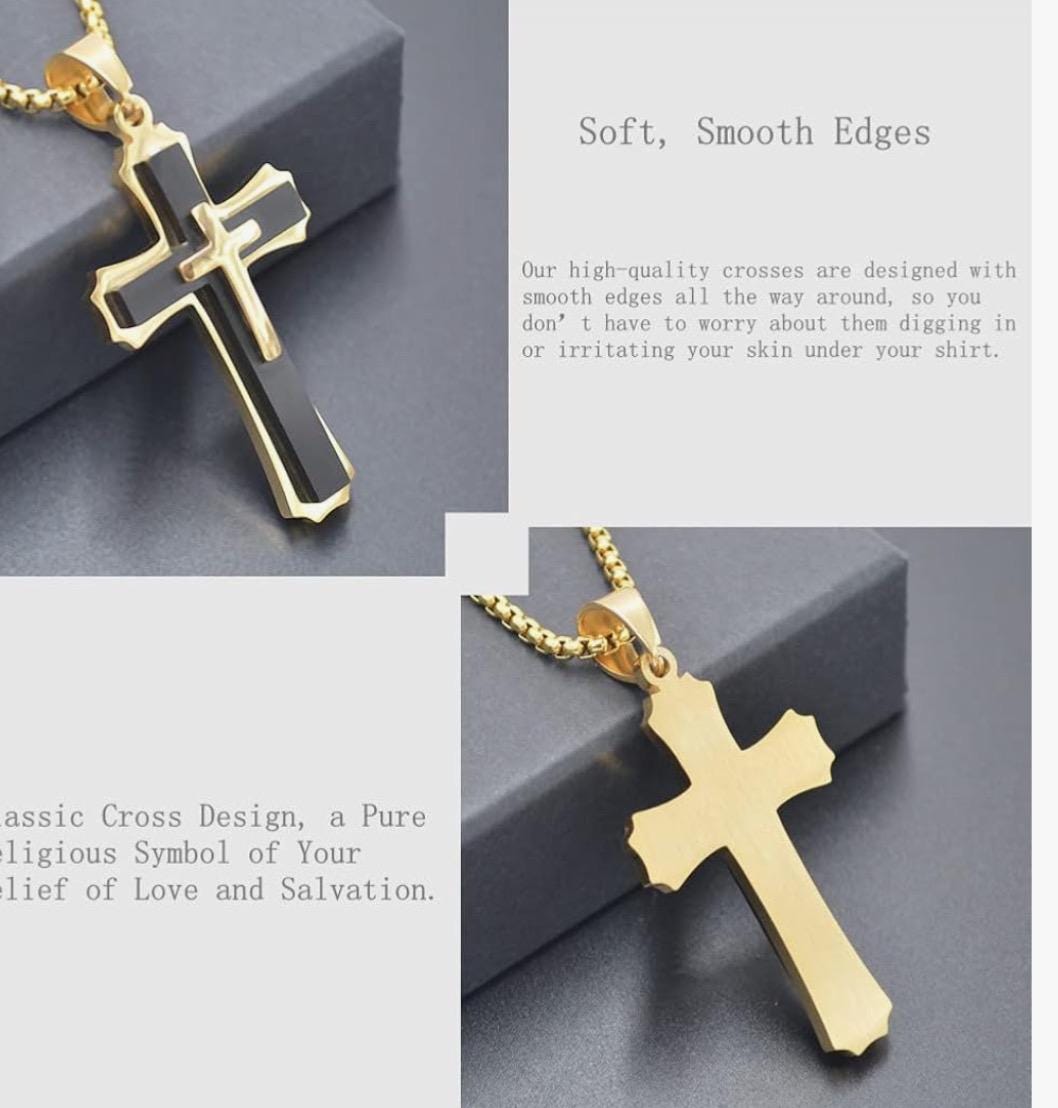 Collar personalizado con cruz para hombre