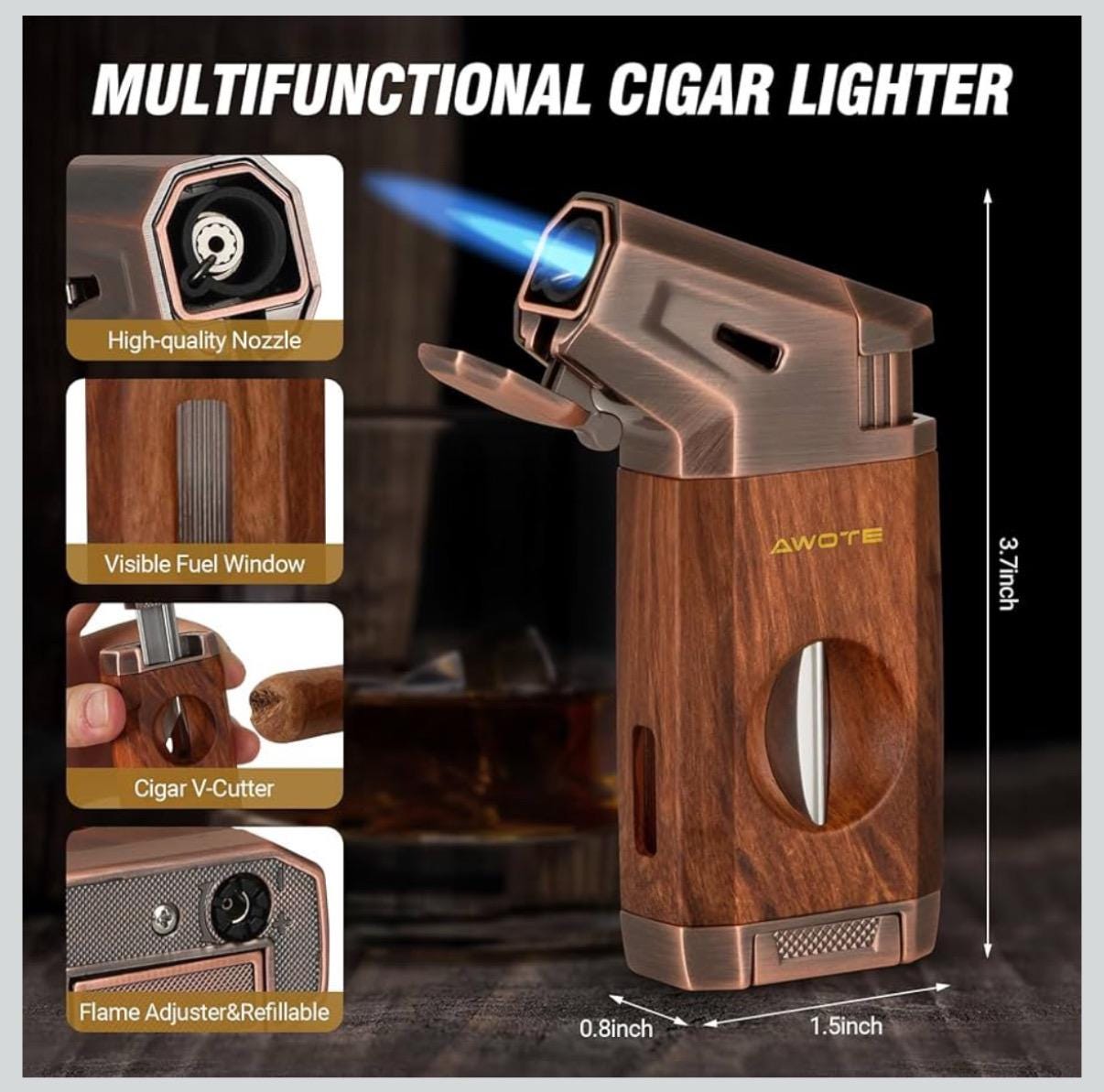 Personalized Men Travel Cigar Humidor Case