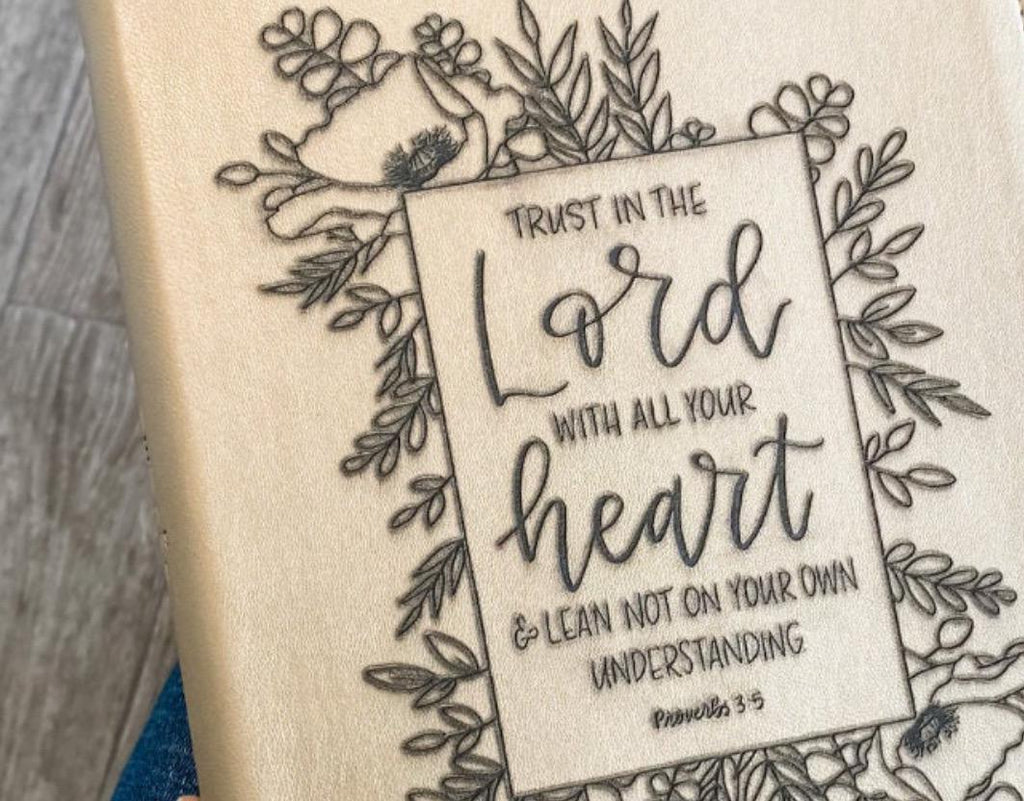 Personalized KJV Bible - Pearlescent Ivory Faux Leather with Laser Engraving