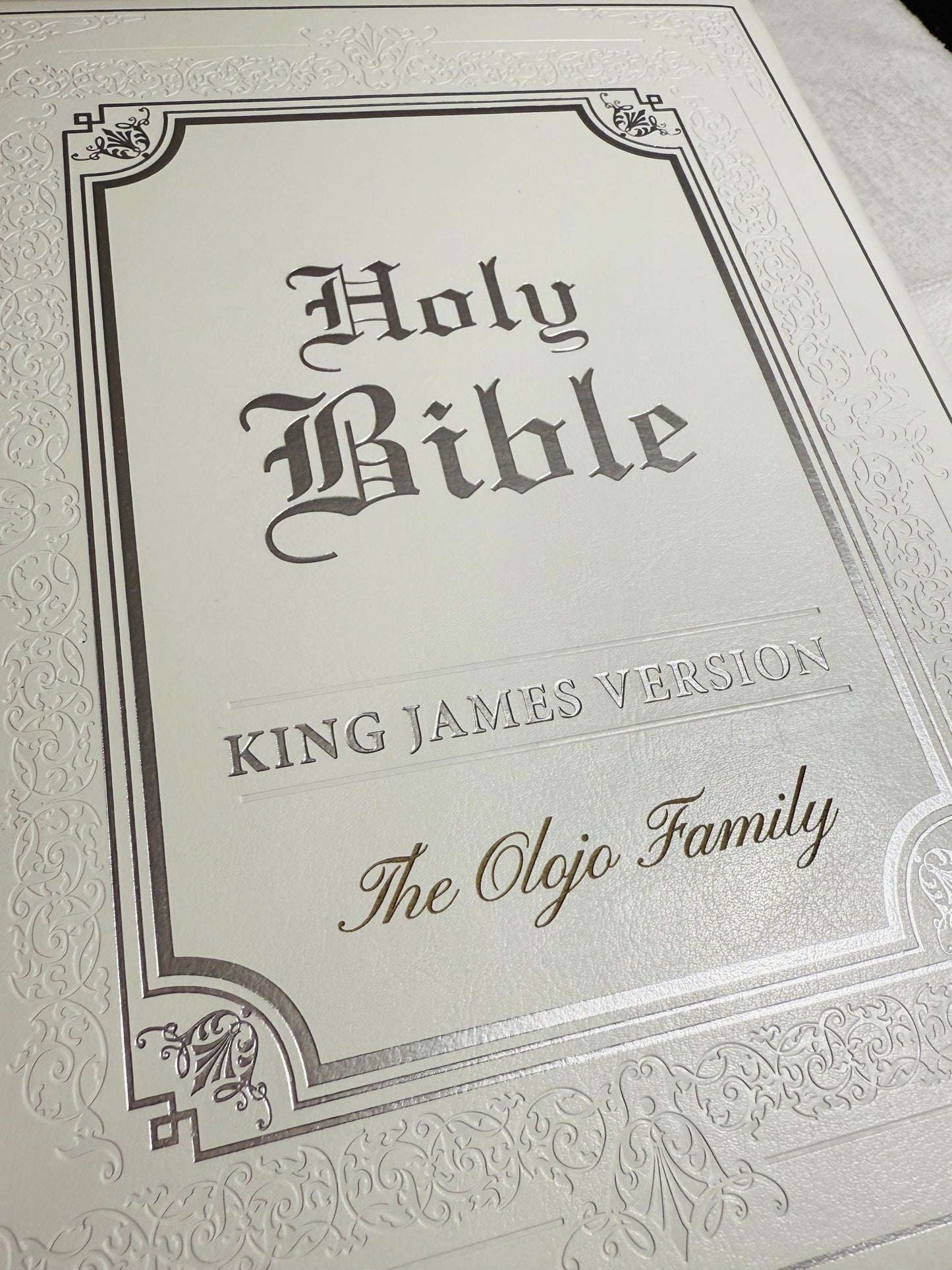 Personalized KJV Family Bible White , Large Family Reunion, Pastor gifts