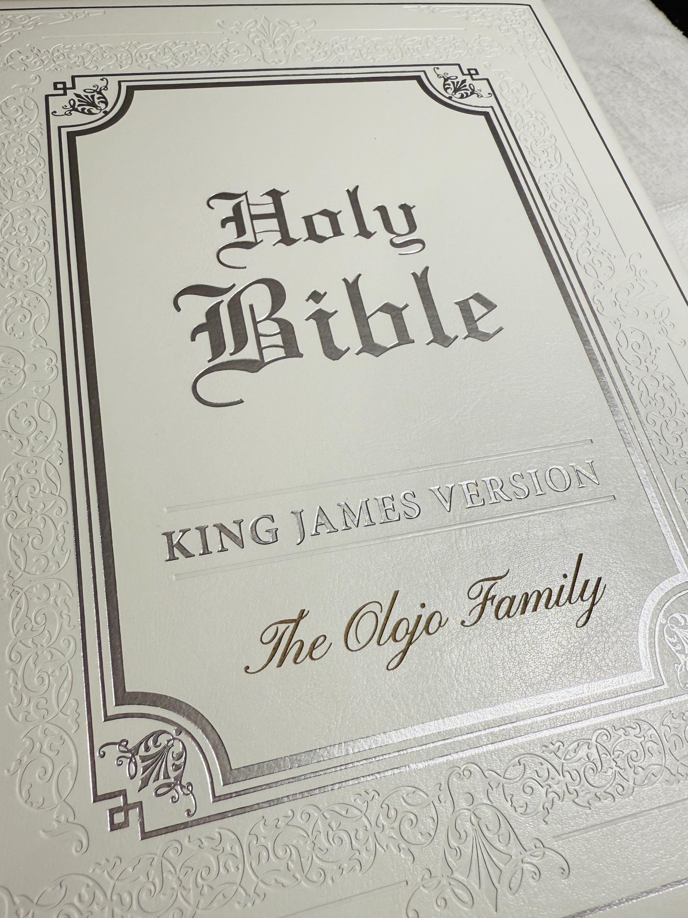 Personalized KJV Family Bible - Large White Leather Heirloom