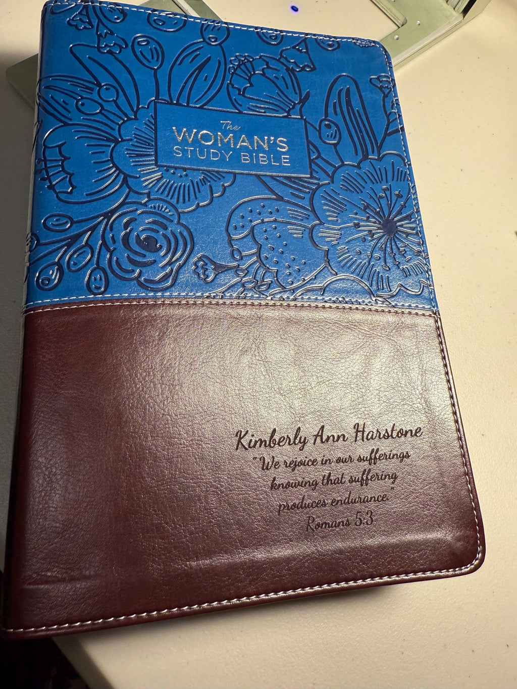 Personalized NIV The Woman's Study Bible | Leathersoft, Blue/Brown, Full-Color, Red Letter - Custom Laser Engraving