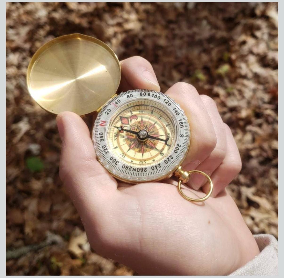 Personalized Brass Compass - Camping, Hiking, Military Gift