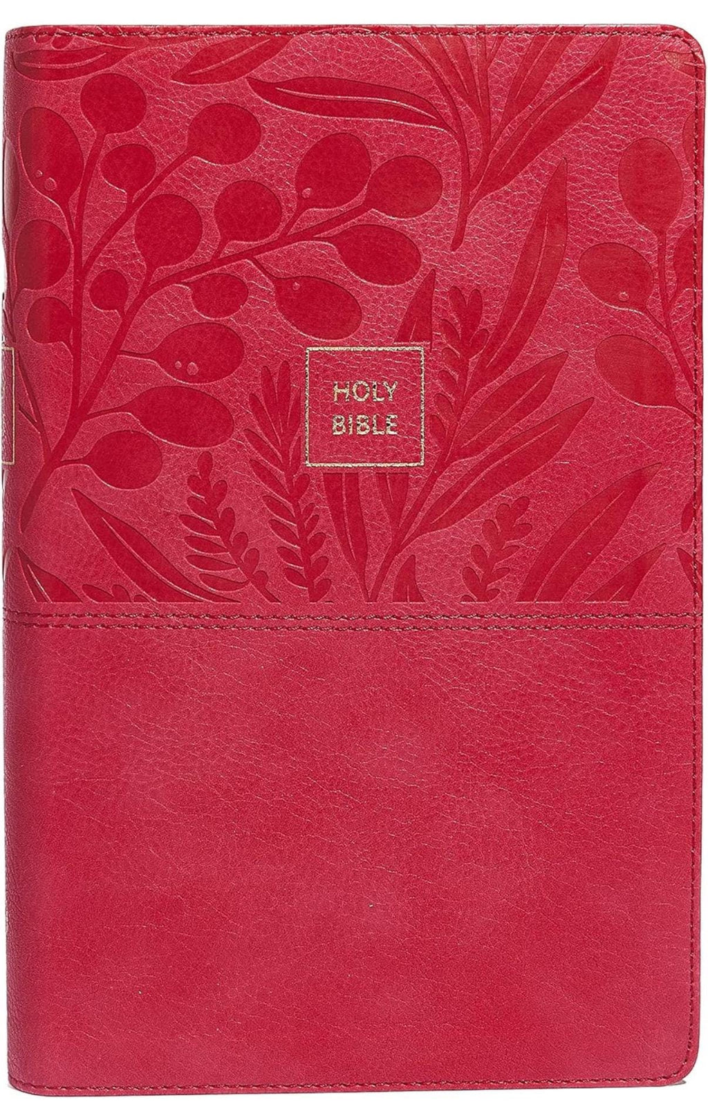 Santa Biblia: Biblia de referencia RVR personalizada, tamaño personal, letra grande, piel sintética, rosada, palabras de Jesús en rojo, Comfort Print