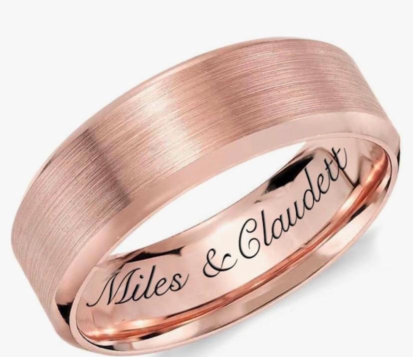 Rose Gold Stainless Steel Wedding band