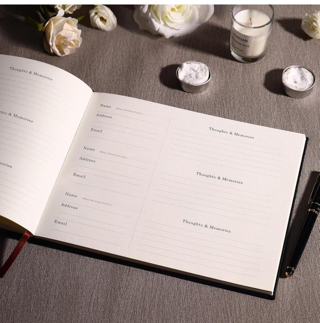 Libro de visitas funerario personalizado para servicio conmemorativo, libro de visitas para celebración de vida para funeral, 144 páginas 8x10