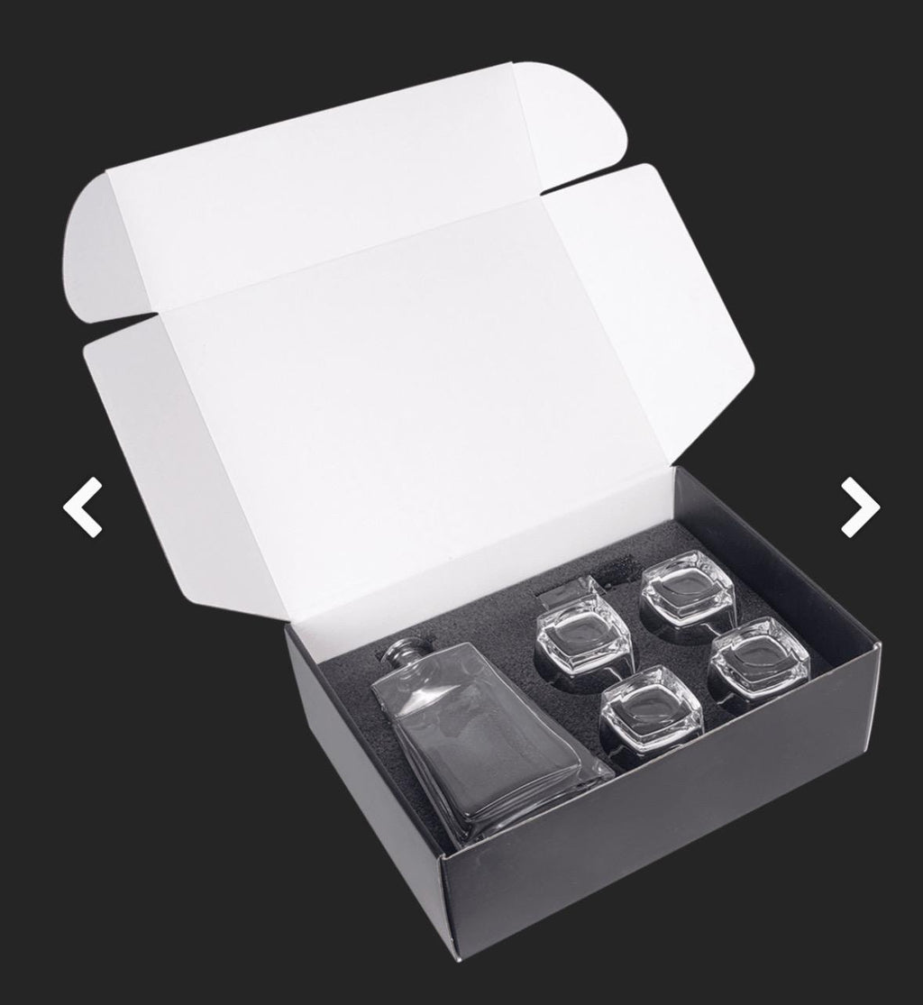 Juego de licorera de tequila personalizada de 12" - 4 vasos, caja de regalo