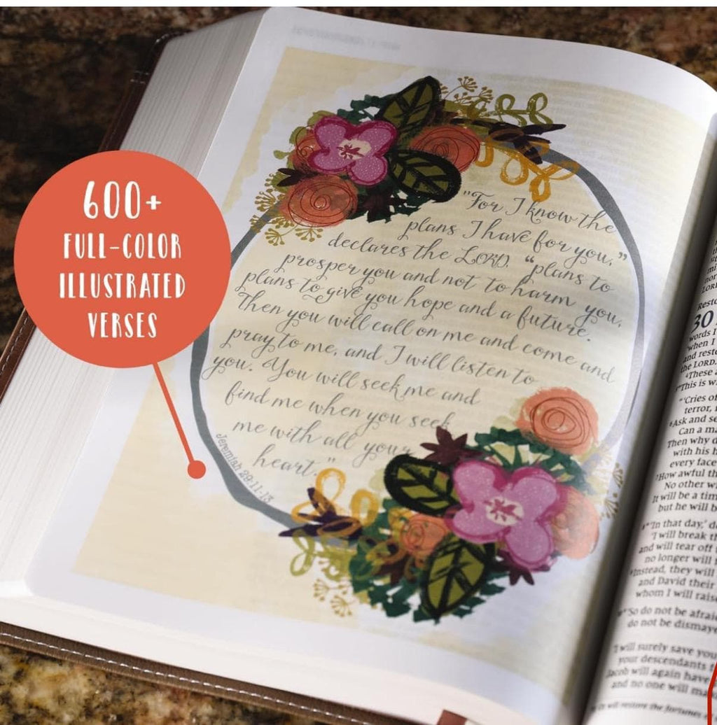 Biblia NVI La Bella Palabra personalizada - Verde azulado, más de 600 ilustraciones