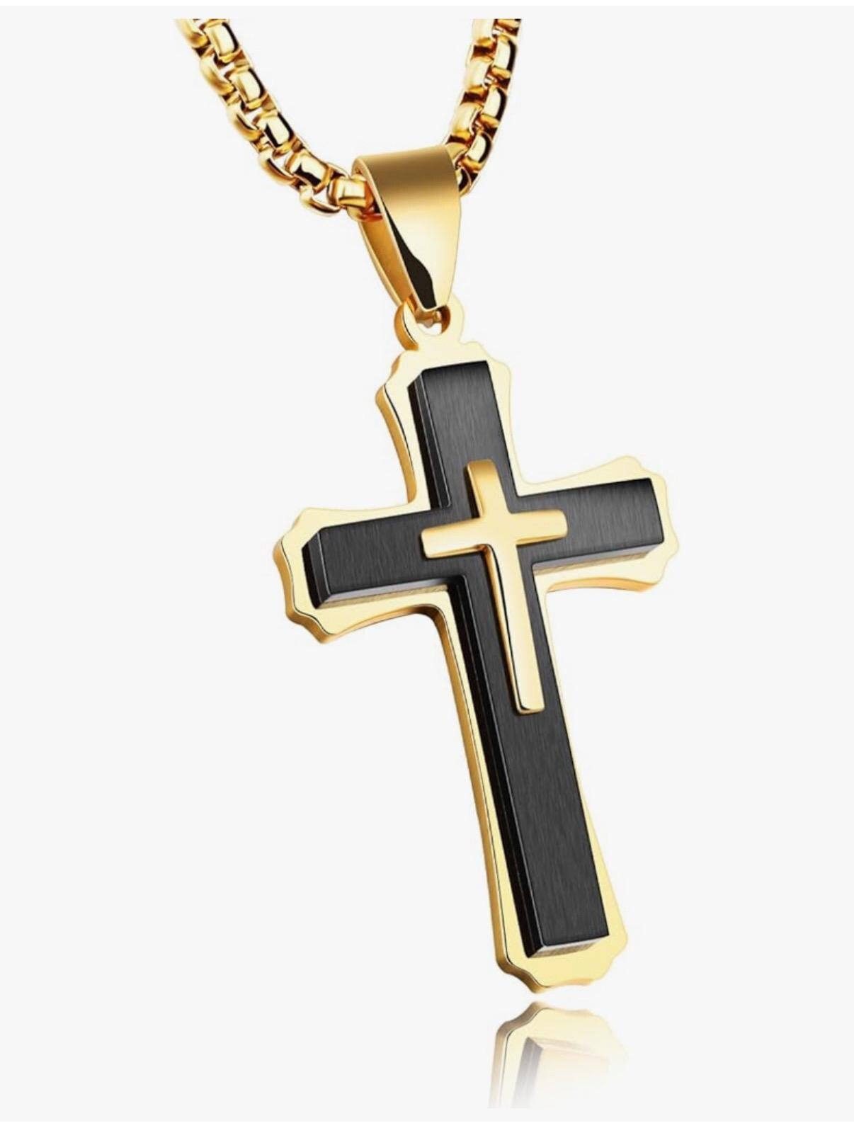 Collar personalizado con cruz para hombre