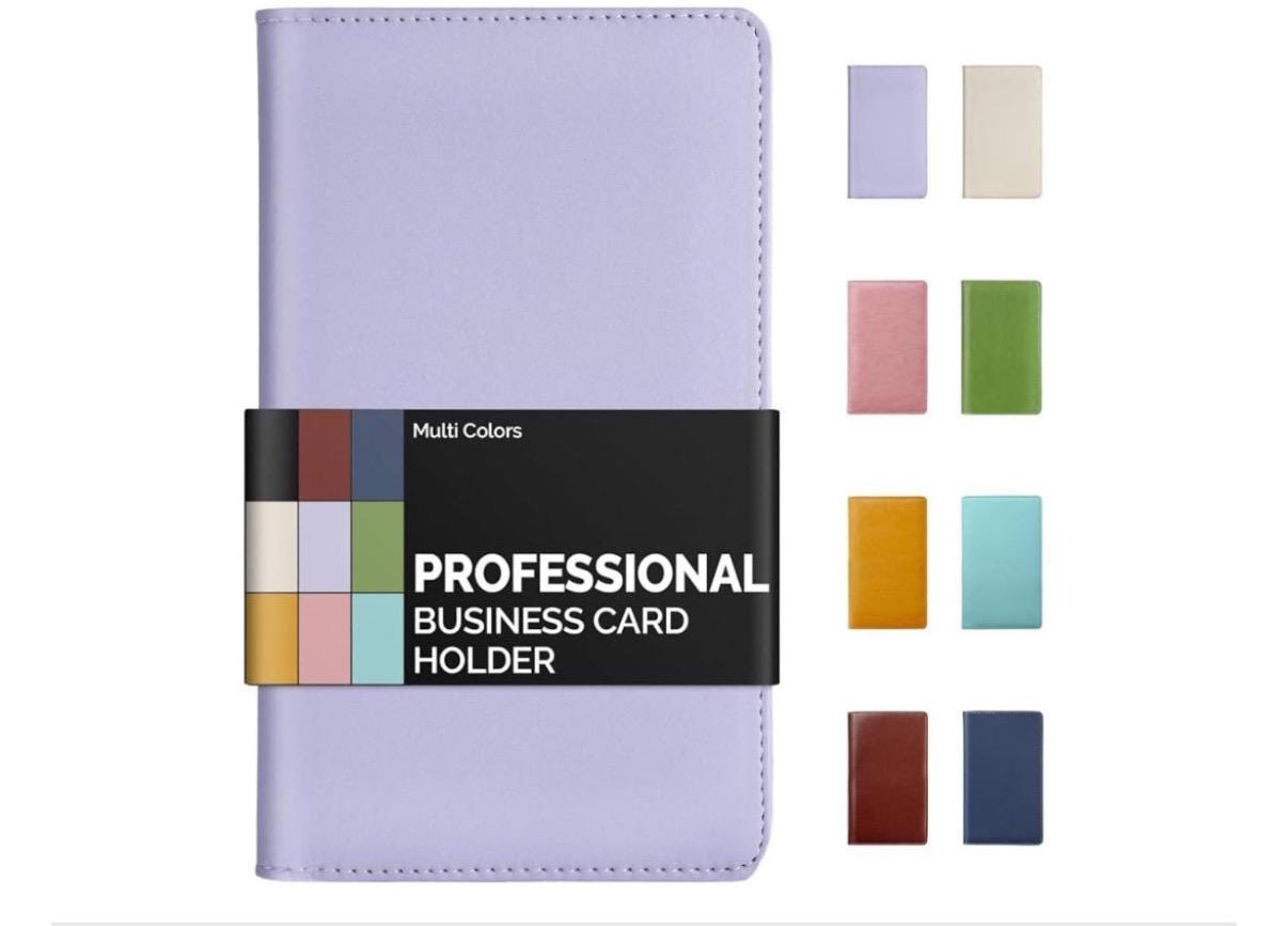 Personalized Leather Business Card Holder, 240 Capacity