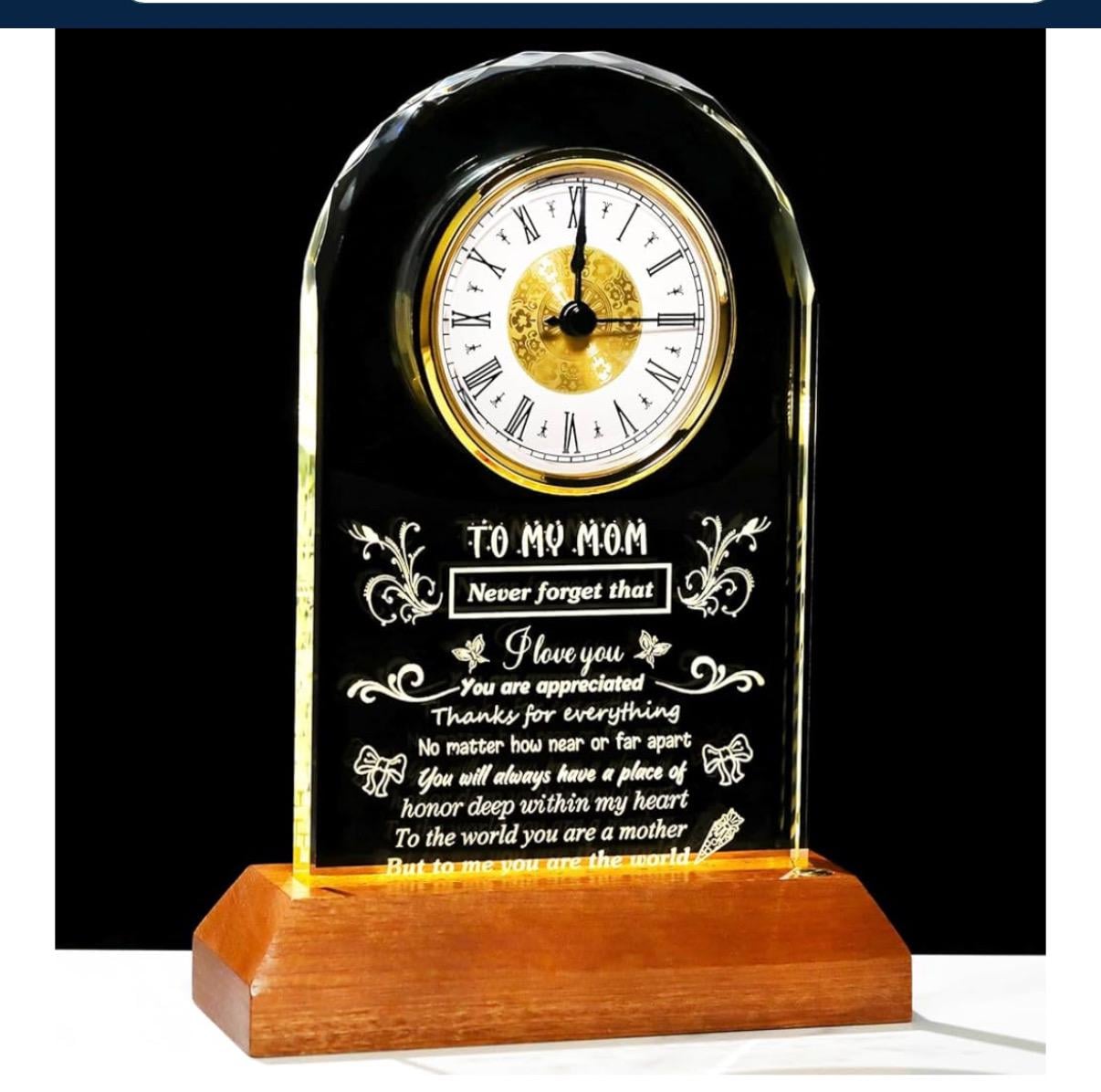 Personalized Wooden clock on base, Graduation, Son, Daughter, Mom, Retirement, Anniversary, Boss, Dad