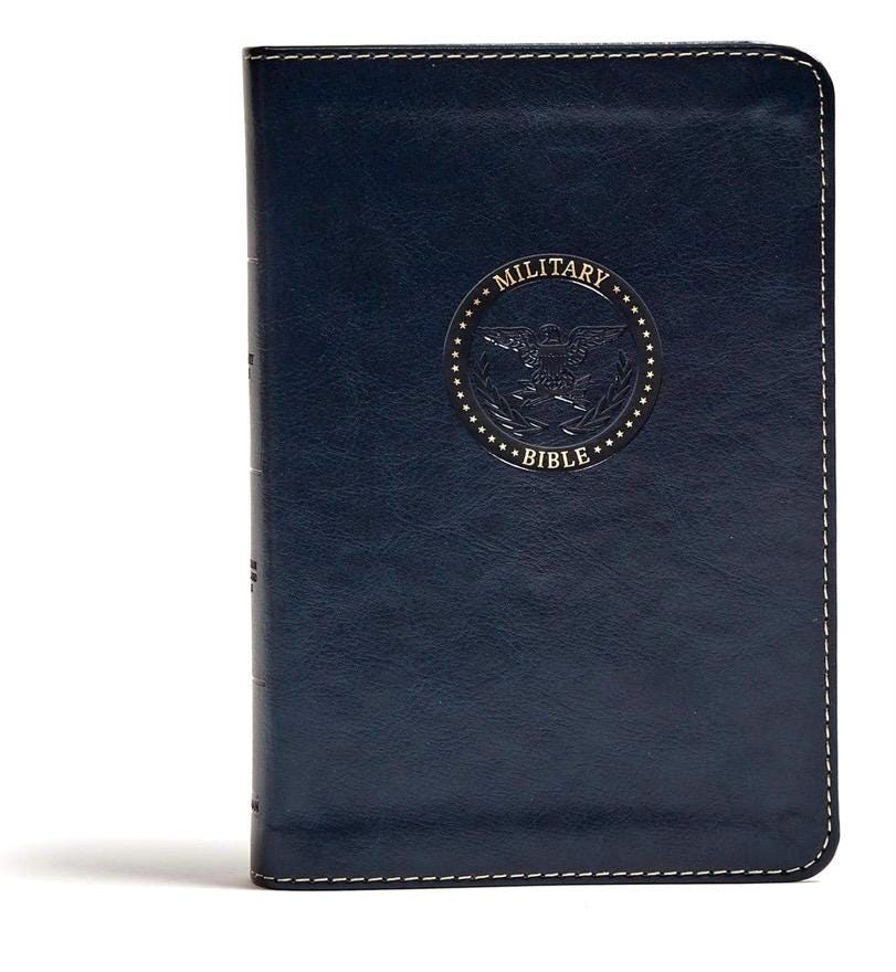 Personalized Navy Military Bible - Royal Blue CSB Gift Box