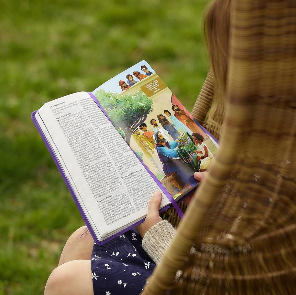 Biblia para niños personalizada - Púrpura LeatherSoft, ICB