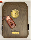 Caja Humidor de Viaje Personalizada con Encendedor y Estuche Portátil de Cuero con 4 Tubos y Accesorios para Puros
