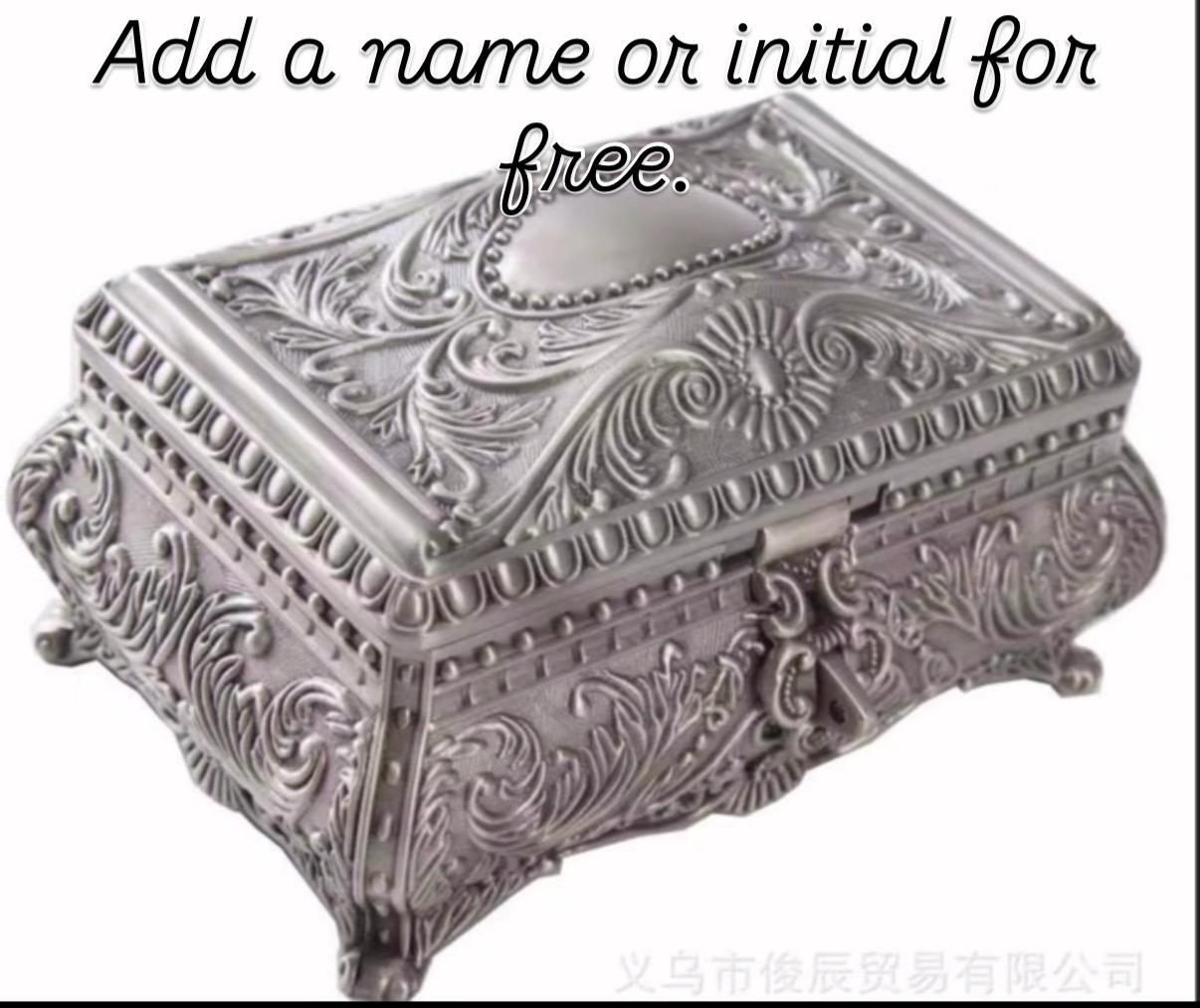 Personalized Pewter Jewelry Box, Bridesmaids gifts, Anniversary gifts, Valentines, Mother’s Day, Birthday, and Love