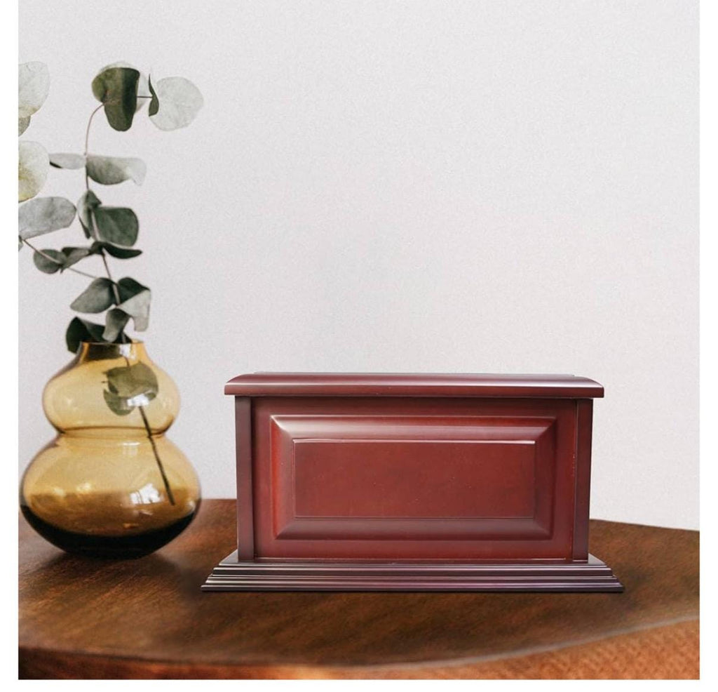 Urnas de madera personalizadas Lifesong Milestones de cerezo con forma de caja de sombra | Caja de urna de cremación conmemorativa para cenizas humanas de adulto