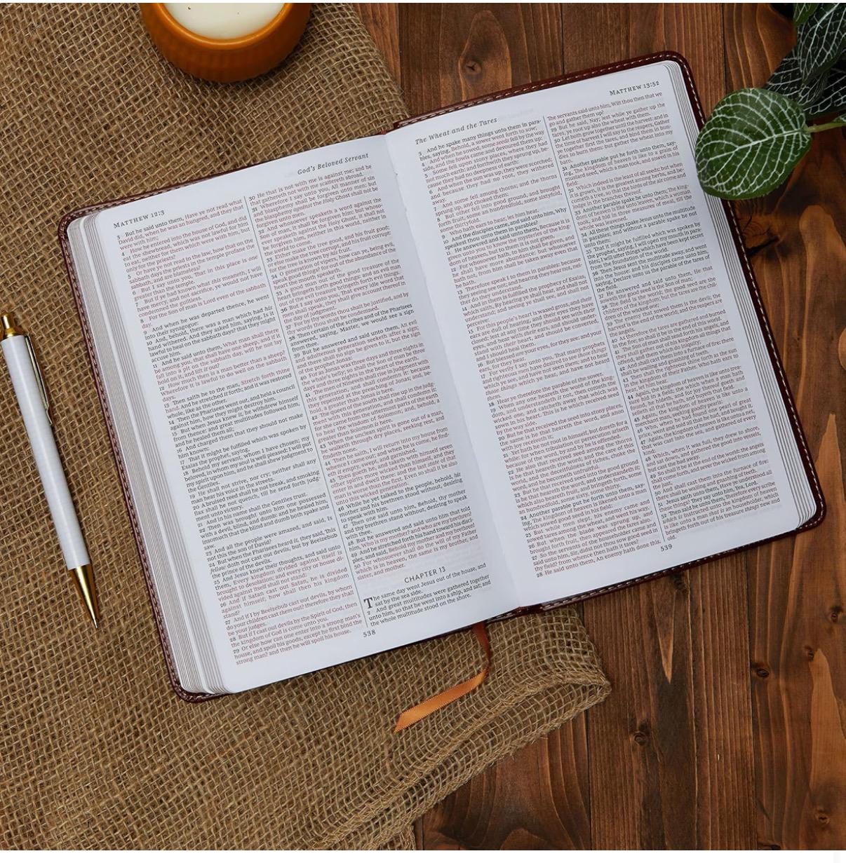 Biblia personalizada KJV de letra grande y cómoda