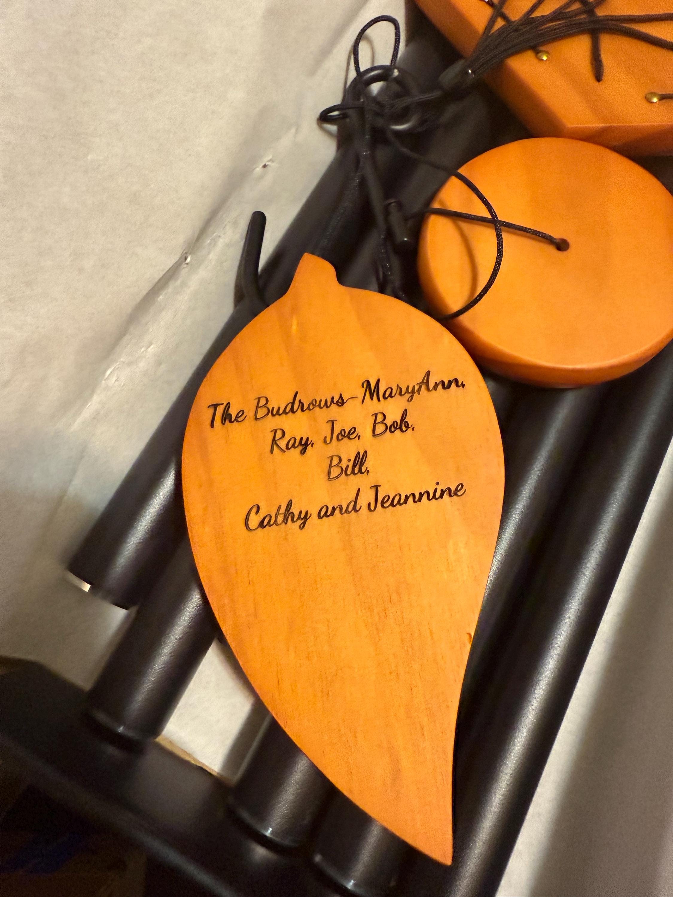 Regalos de condolencia/conmemorativos/pésame/duelo para el fallecimiento de mamá o papá, regalo de recuerdo para funeral, carillón de viento personalizado de 38 pulgadas