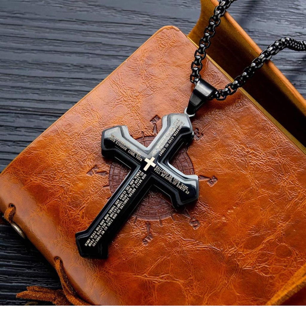 Collar personalizado con cruz para hombre