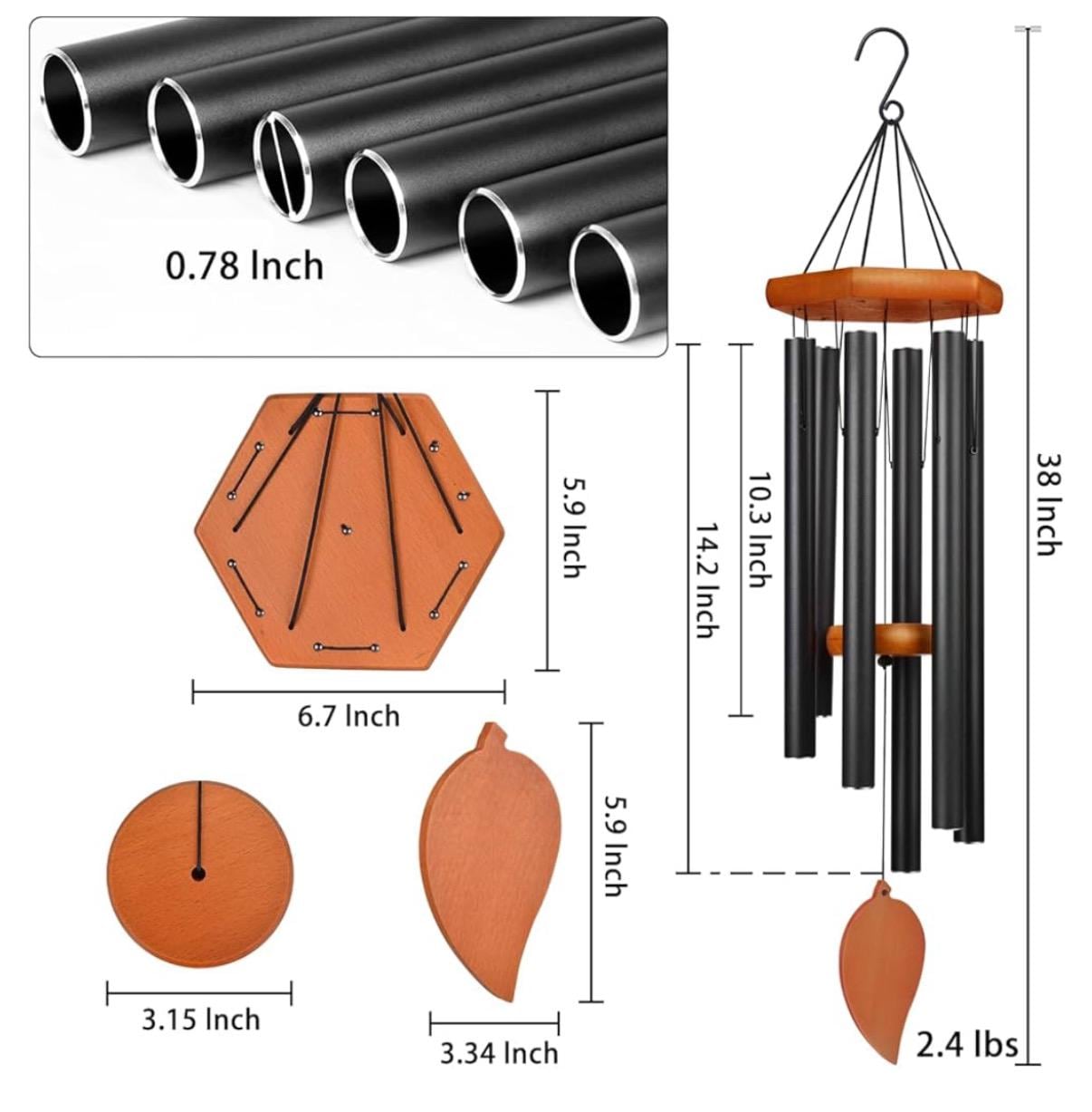Regalos de condolencia/conmemorativos/pésame/duelo para el fallecimiento de mamá o papá, regalo de recuerdo para funeral, carillón de viento personalizado de 38 pulgadas