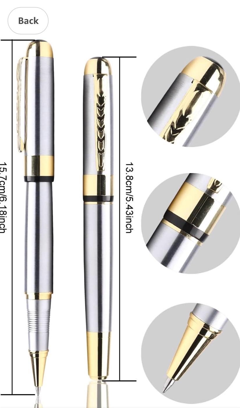 Bolígrafo de oro y plata personalizado