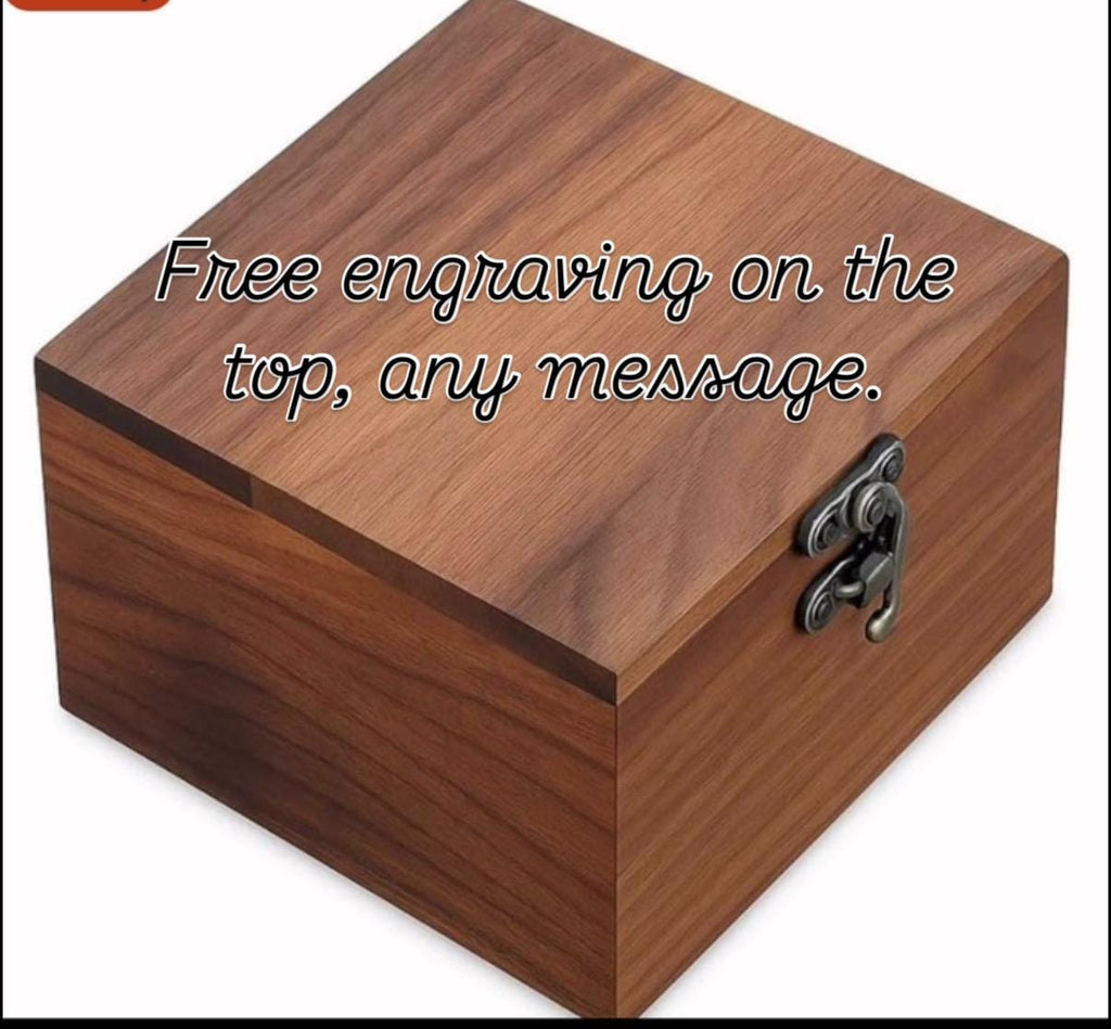 Caja de recuerdo de madera de nogal personalizada - Regalo grabado a medida