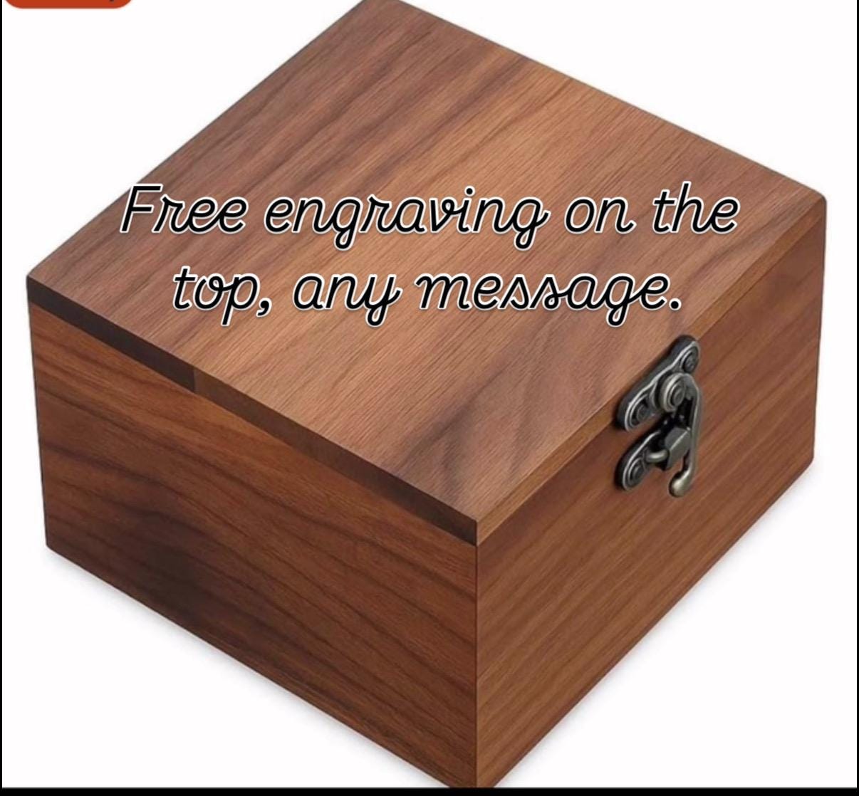Caja de recuerdo de madera de nogal personalizada - Regalo grabado a medida