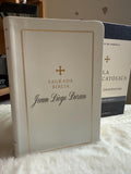 Personalized Biblia Catolica, Recycled Leather, Comfort Print (Spanish Edition)