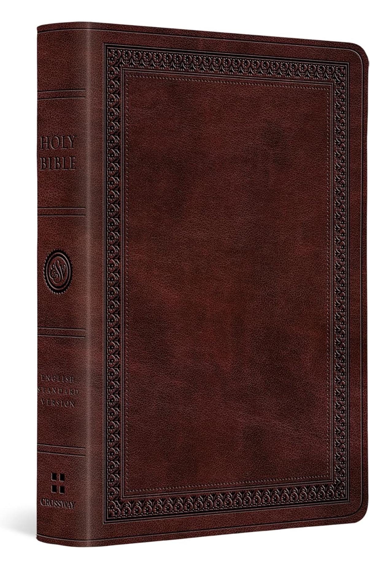Personalized ESV Large Print Compact Bible - Mahogany TruTone
