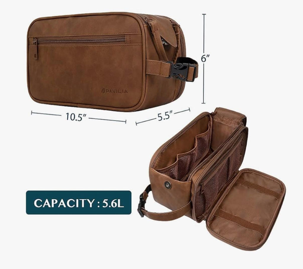 Neceser personalizado para hombre, kit de afeitado para viaje, neceser de viaje para hombre, artículos de aseo para el aseo personal, cuero PU