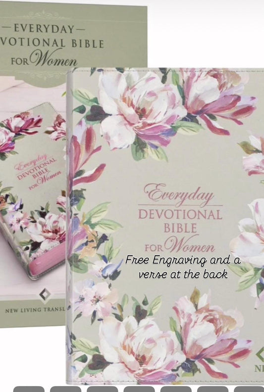 Personalized NLT Holy Bible, Floral Design, Devotional Bible for Women