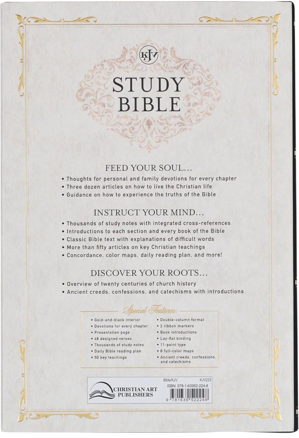 Personalized KJV Study Bible, Large Print King James Version Holy Bible, Black Hardcover