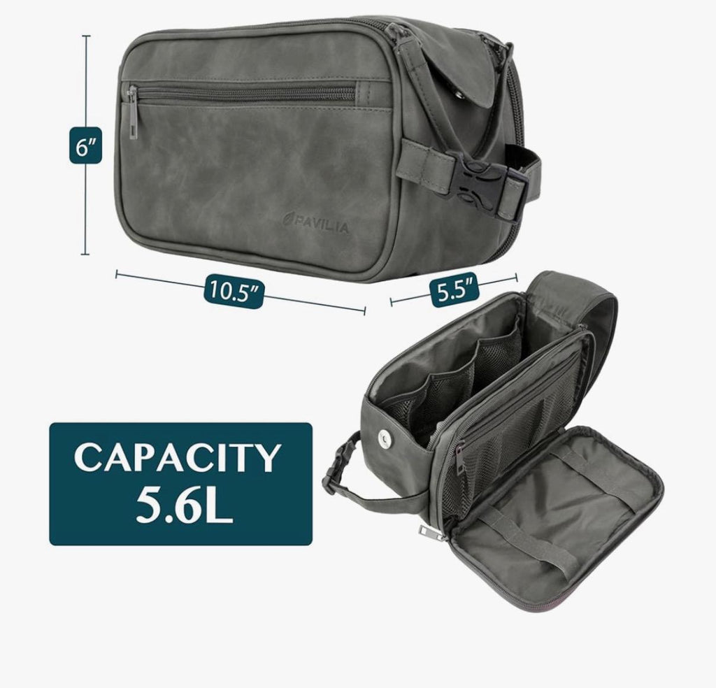 Neceser personalizado para hombre, kit de afeitado para viaje, neceser de viaje para hombre, artículos de aseo para el aseo personal, cuero PU