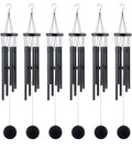 Campanas de viento rústicas personalizadas de 6 piezas para exterior, campanillas de viento de 71 cm de tono profundo con 6 tubos de aluminio, las más geniales para exteriores conmemorativas
