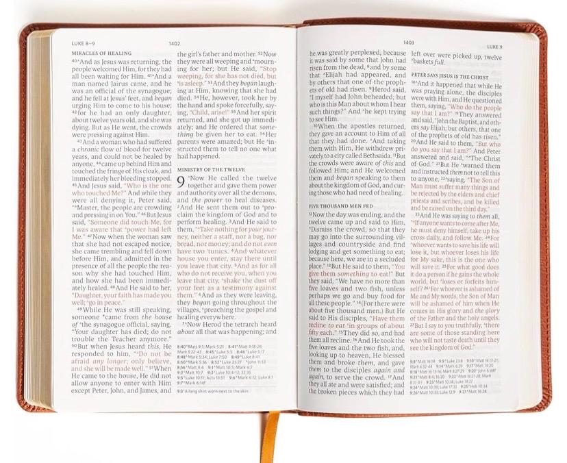 Personalized NASB Large Print Bible - Burnt Sienna Leather