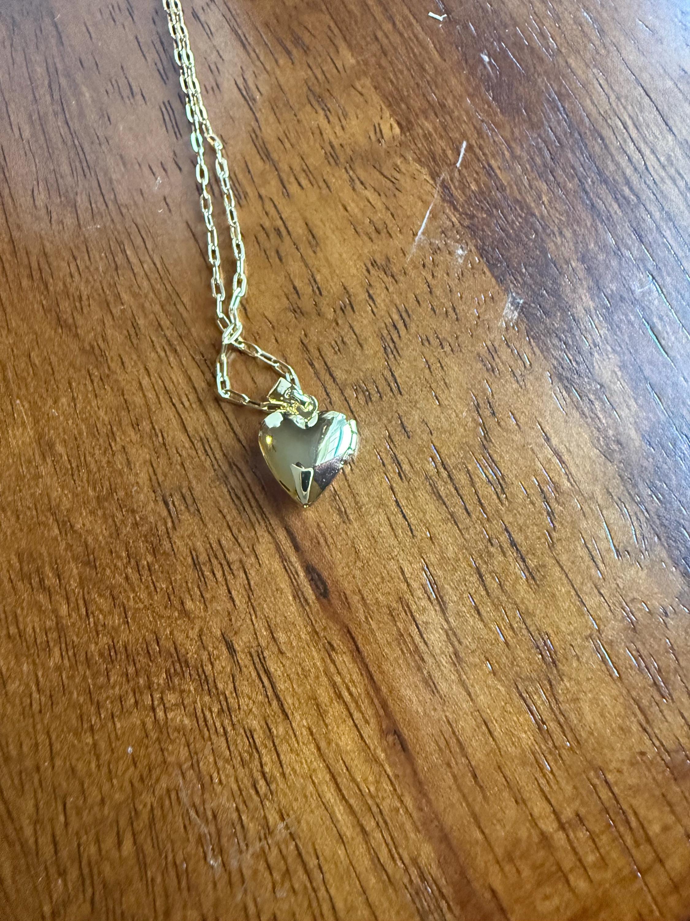Personalized Tiny Heart Locket Necklace - 18K Gold Plated