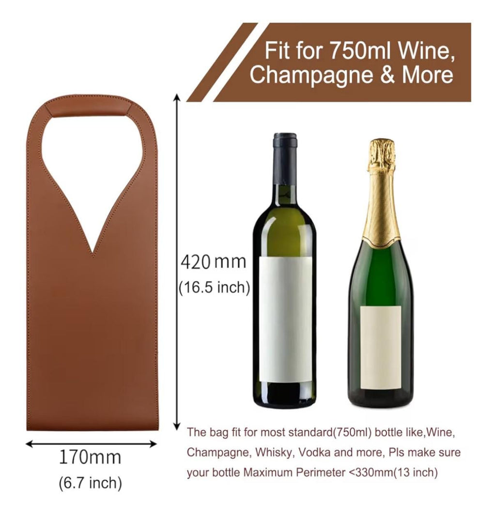 Bolsa de cuero personalizada para vino - Estuche portabotellas de vino grabado a medida