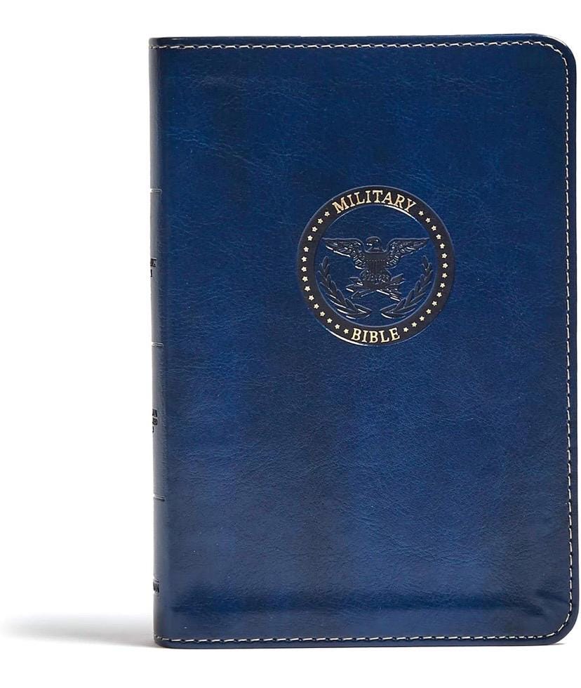 Personalized Navy Military Bible - Royal Blue CSB Gift Box