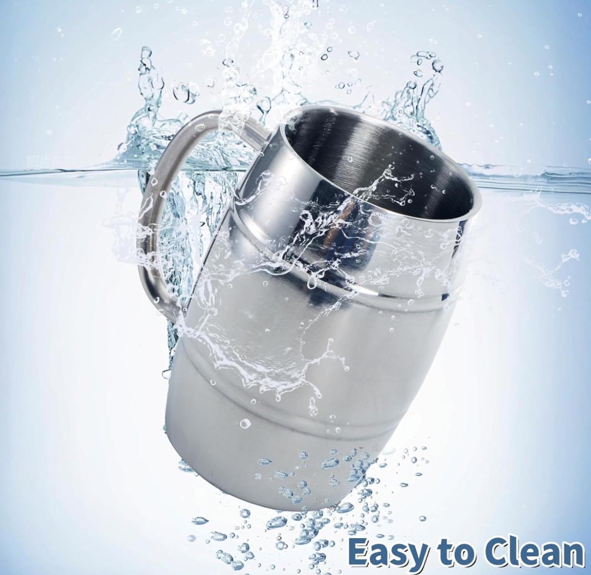 Personalized 4 Pack Stainless Steel Barrel Mugs, 15 OZ Double Walled Beer Stein with Strong Handle, Heat Insulated and cold insulated