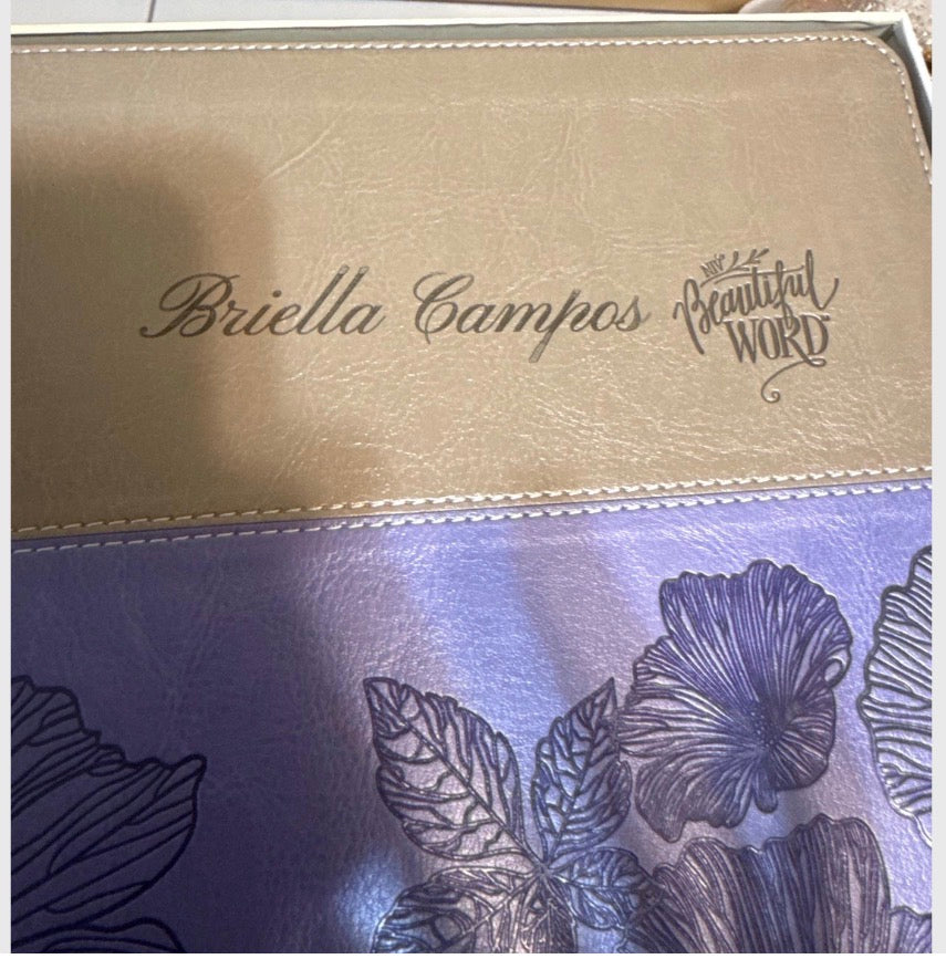 Personalized NIV, Beautiful Word Coloring Bible, Large Print, Leathersoft, Purple/Tan: Hundreds of Verses to Color