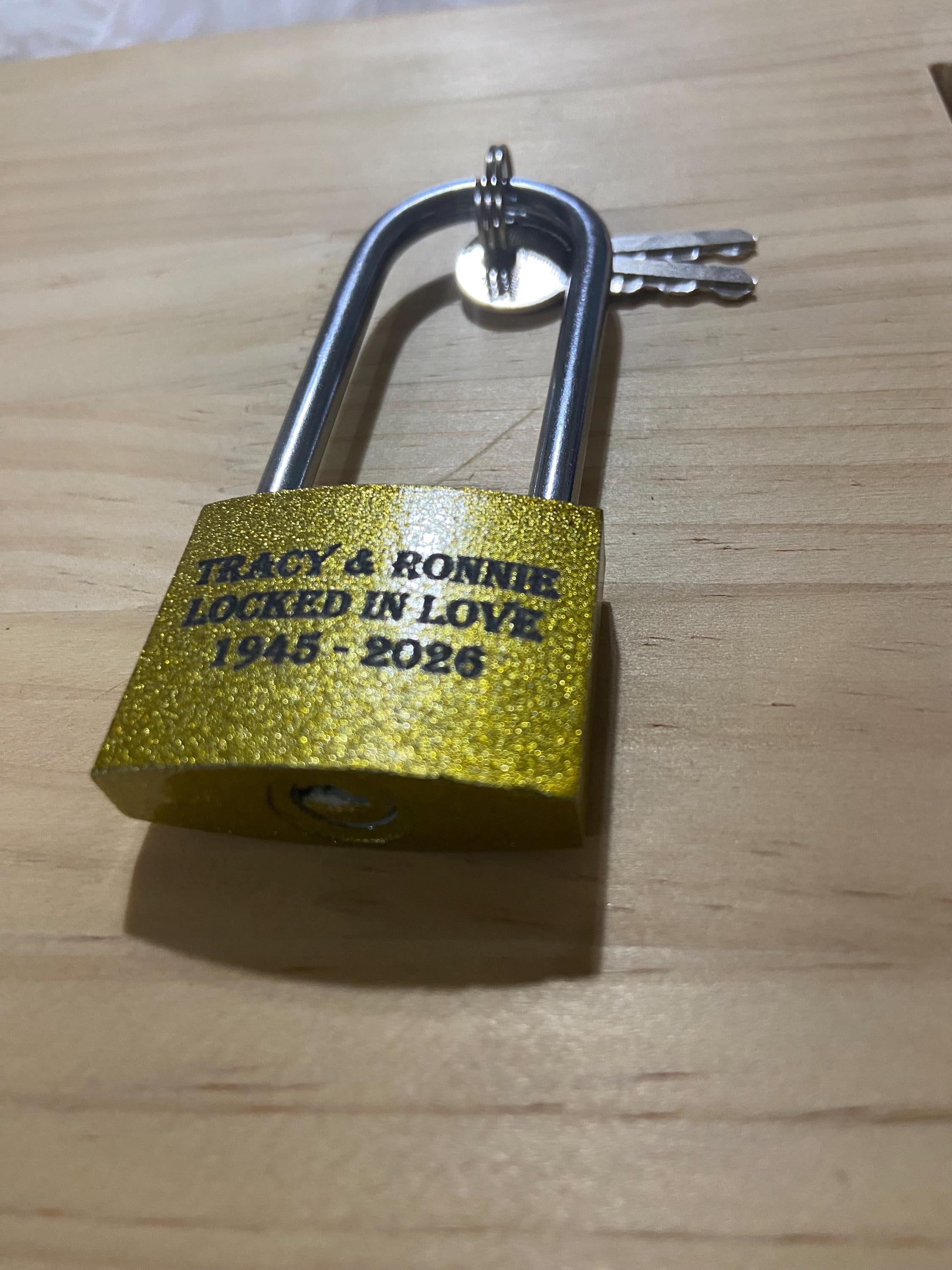Candado Grabado Personalizado - Candado de Amor Personalizado con Grabado a Doble Cara